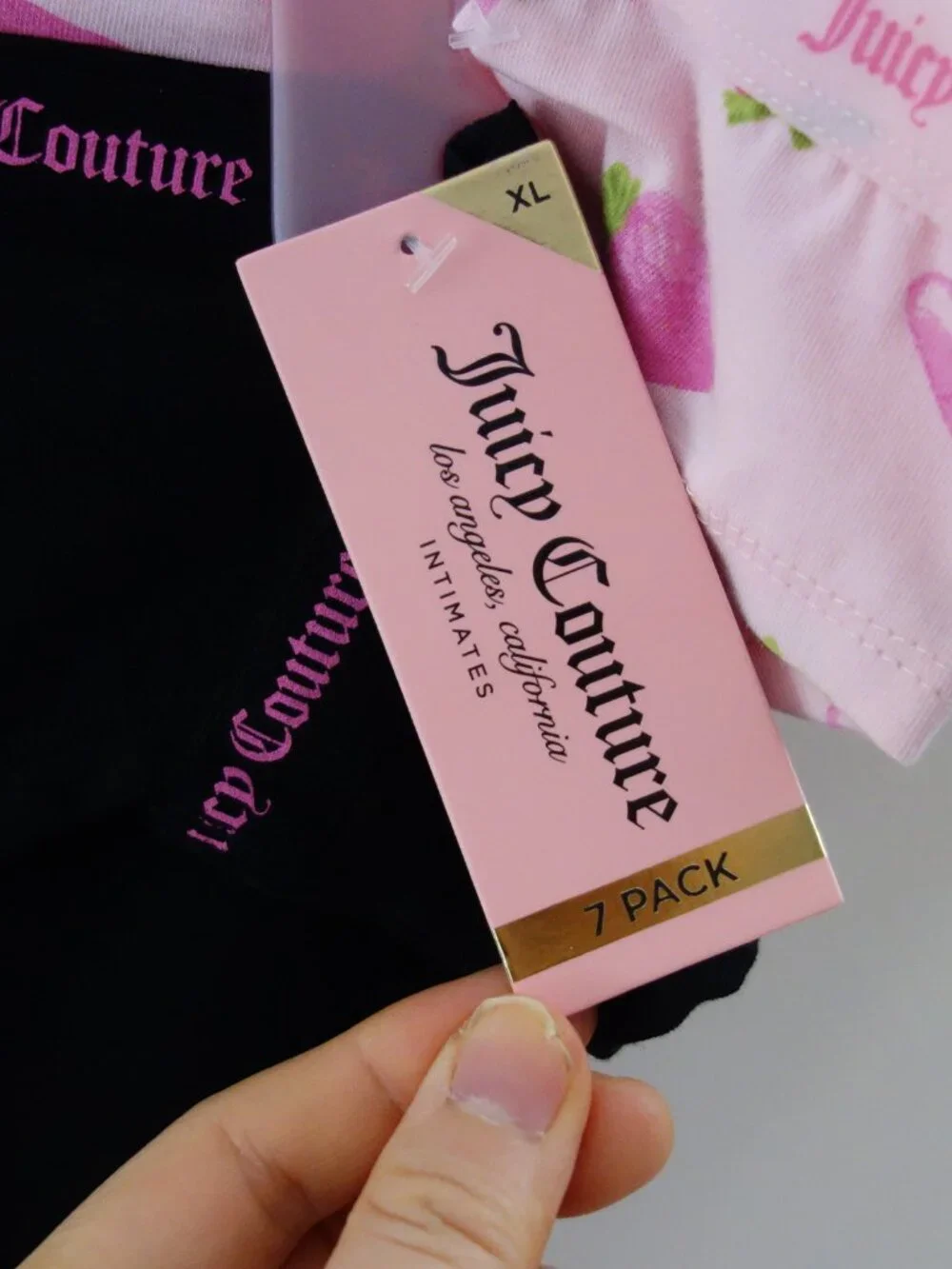 Juicy Couture 7-Pack Soft Stretchy Cotton Cheeky Panties Strawberr Pink (XL) NWT - Picture 11 of 13